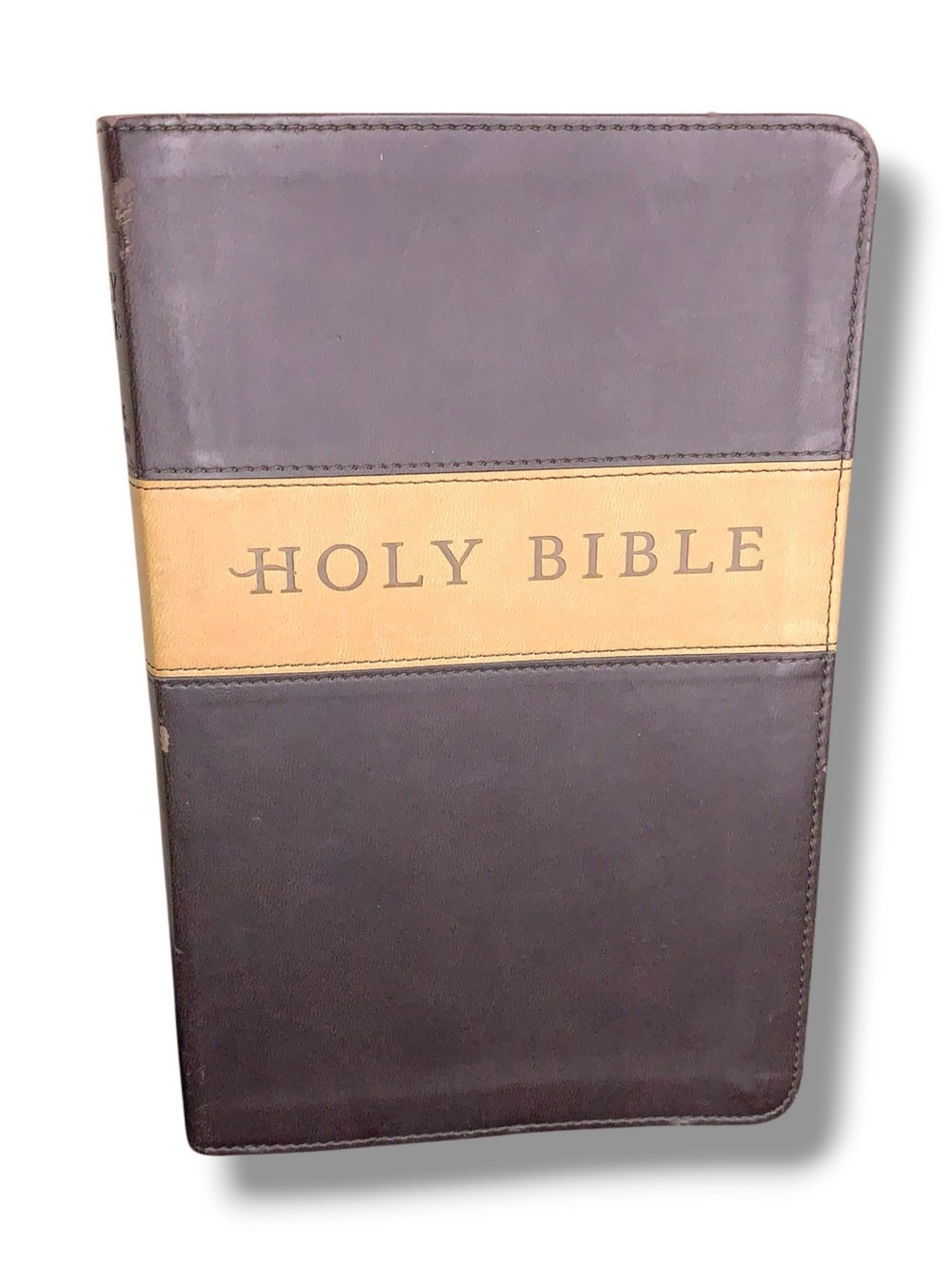 Holy Bible NLT New Living Translation Brown Tan Faux Leather 2007 Tyndale